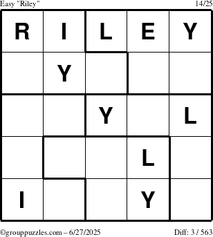 The grouppuzzles.com Easy Riley puzzle for Friday June 27, 2025