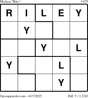 The grouppuzzles.com Medium Riley puzzle for Friday June 27, 2025