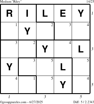 The grouppuzzles.com Medium Riley puzzle for Friday June 27, 2025 with all 5 steps marked
