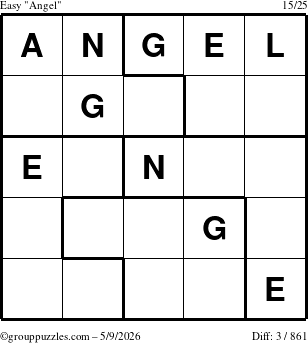 The grouppuzzles.com Easy Angel puzzle for Saturday May 9, 2026
