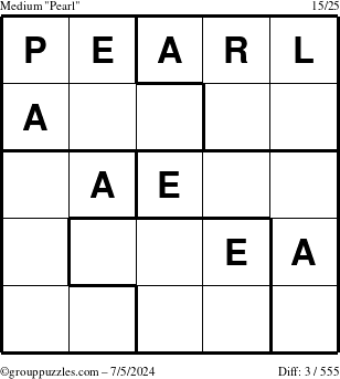 The grouppuzzles.com Medium Pearl puzzle for Friday July 5, 2024