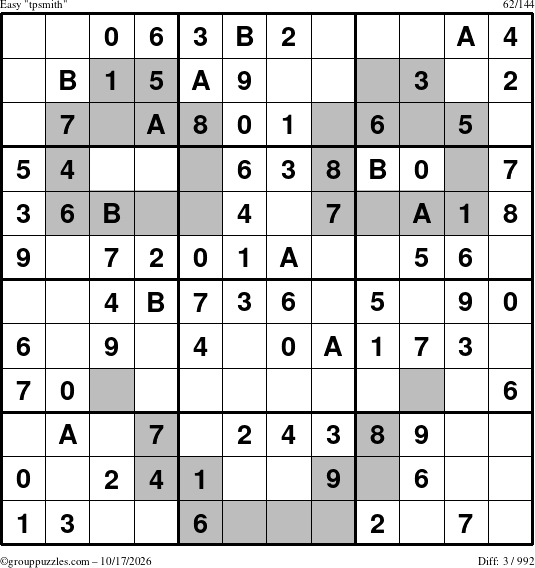 The grouppuzzles.com Easy tpsmith puzzle for Saturday October 17, 2026