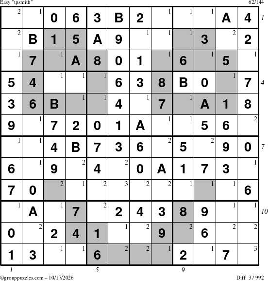 The grouppuzzles.com Easy tpsmith puzzle for Saturday October 17, 2026 with all 3 steps marked