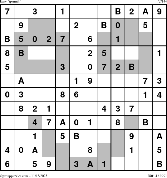 The grouppuzzles.com Easy tpsmith puzzle for Saturday November 15, 2025
