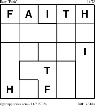 The grouppuzzles.com Easy Faith puzzle for Thursday November 21, 2024