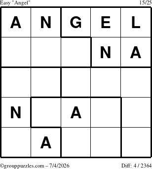 The grouppuzzles.com Easy Angel puzzle for Saturday July 4, 2026