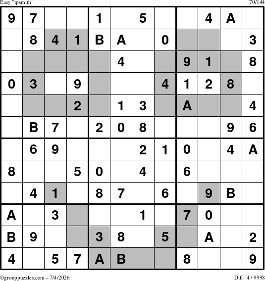 The grouppuzzles.com Easy tpsmith puzzle for Saturday July 4, 2026