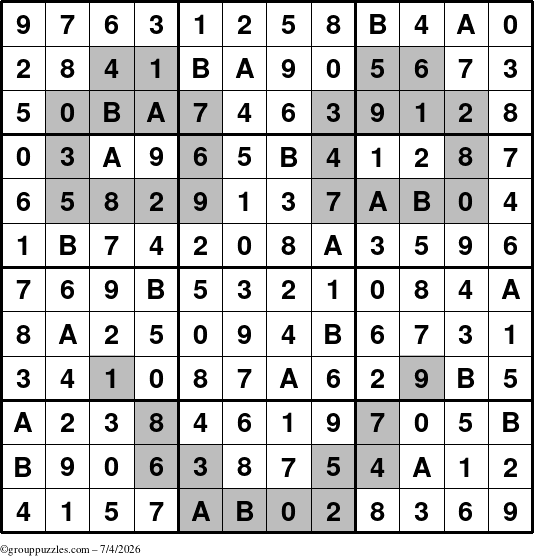 The grouppuzzles.com Answer grid for the tpsmith puzzle for Saturday July 4, 2026