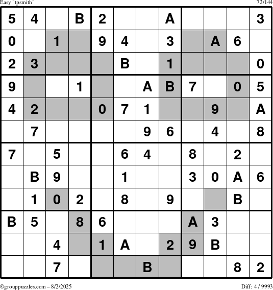 The grouppuzzles.com Easy tpsmith puzzle for Saturday August 2, 2025