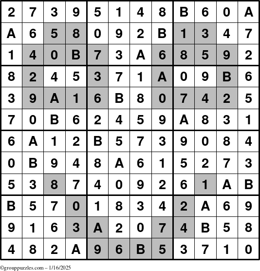 The grouppuzzles.com Answer grid for the tpsmith puzzle for Thursday January 16, 2025