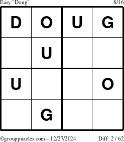 The grouppuzzles.com Easy Doug puzzle for Friday December 27, 2024