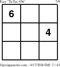 The grouppuzzles.com Easy TicTac-456 puzzle for Friday April 17, 2026