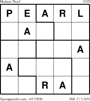 The grouppuzzles.com Medium Pearl puzzle for Friday April 17, 2026