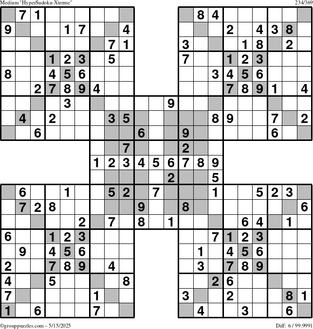 The grouppuzzles.com Medium cover-HyperXtreme puzzle for Thursday May 15, 2025
