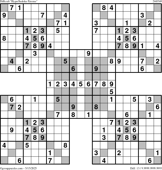 The grouppuzzles.com Difficult cover-HyperXtreme puzzle for Thursday May 15, 2025