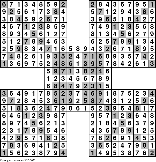 The grouppuzzles.com Answer grid for the cover-HyperXtreme puzzle for Thursday May 15, 2025