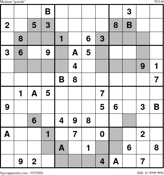 The grouppuzzles.com Medium tpsmith puzzle for Saturday September 5, 2026