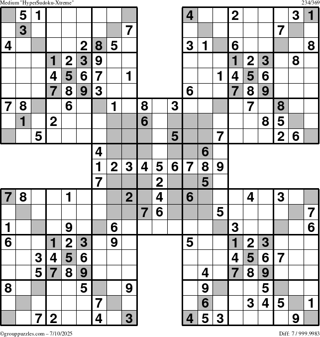 The grouppuzzles.com Medium cover-HyperXtreme puzzle for Thursday July 10, 2025