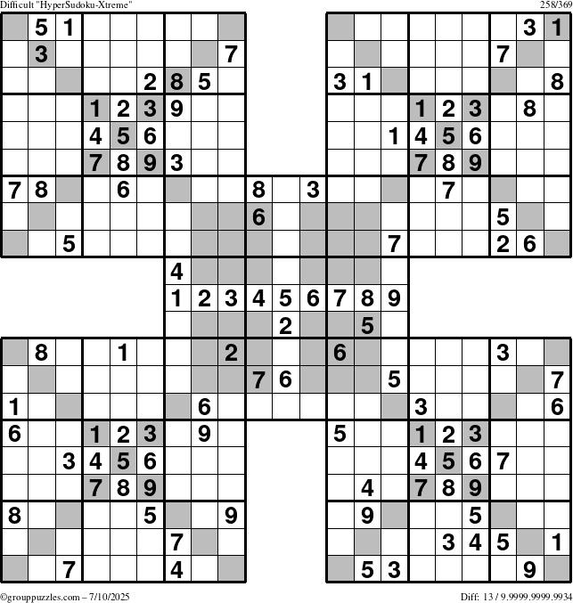 The grouppuzzles.com Difficult cover-HyperXtreme puzzle for Thursday July 10, 2025