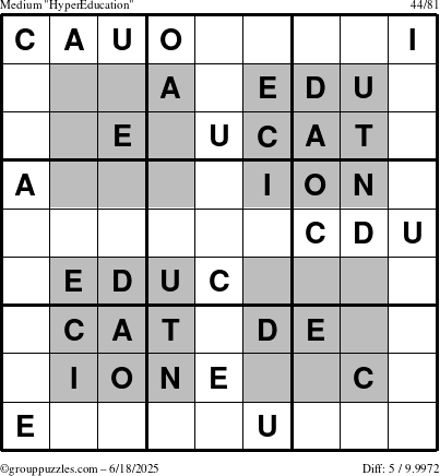 The grouppuzzles.com Medium HyperEducation-i23 puzzle for Wednesday June 18, 2025