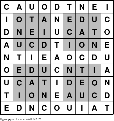The grouppuzzles.com Answer grid for the HyperEducation-i23 puzzle for Wednesday June 18, 2025