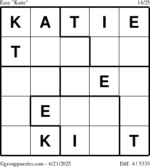 The grouppuzzles.com Easy Katie puzzle for Saturday June 21, 2025