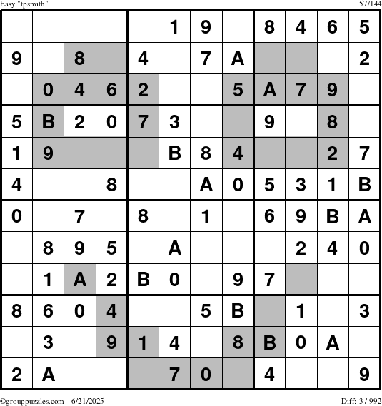 The grouppuzzles.com Easy tpsmith puzzle for Saturday June 21, 2025