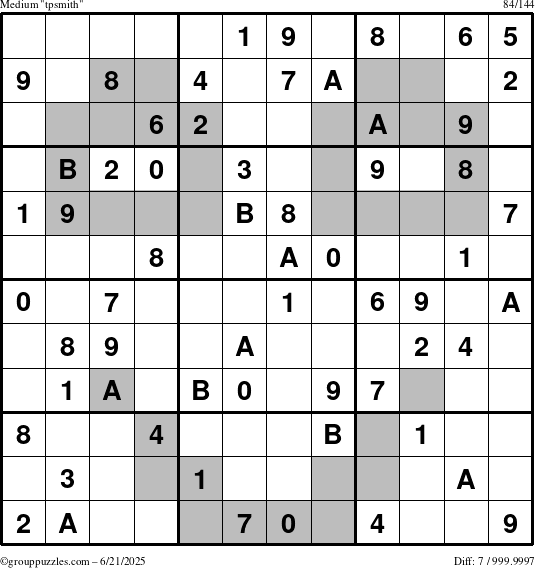 The grouppuzzles.com Medium tpsmith puzzle for Saturday June 21, 2025