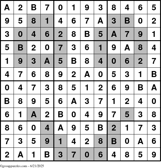 The grouppuzzles.com Answer grid for the tpsmith puzzle for Saturday June 21, 2025