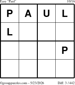 The grouppuzzles.com Easy Paul puzzle for Saturday May 23, 2026