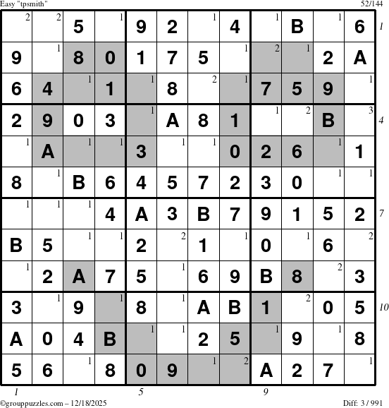 The grouppuzzles.com Easy tpsmith puzzle for Thursday December 18, 2025 with all 3 steps marked