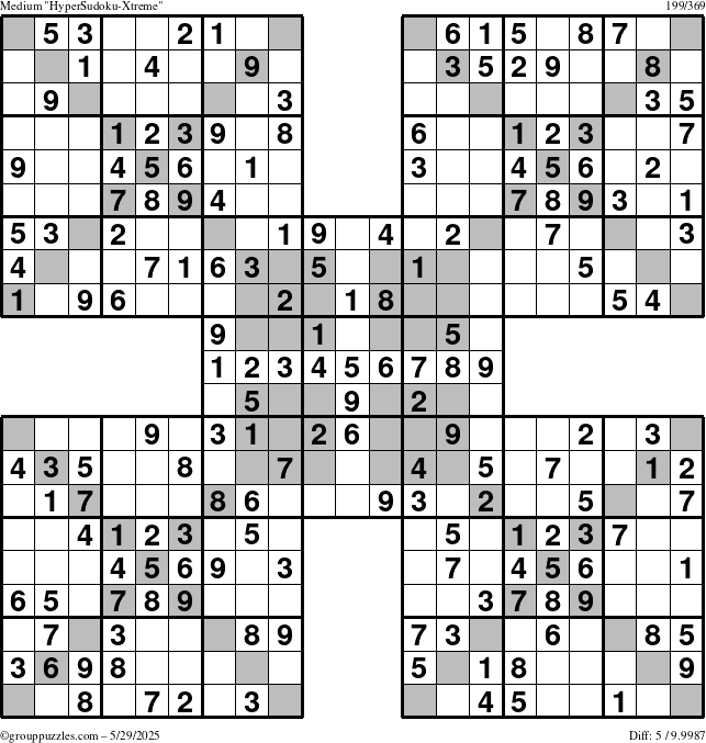 The grouppuzzles.com Medium cover-HyperXtreme puzzle for Thursday May 29, 2025