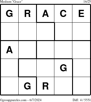 The grouppuzzles.com Medium Grace puzzle for Friday June 7, 2024