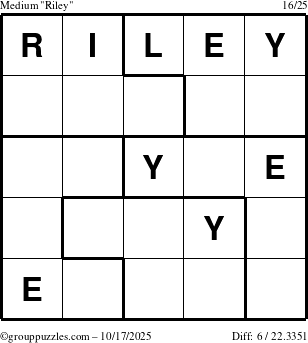 The grouppuzzles.com Medium Riley puzzle for Friday October 17, 2025