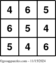 The grouppuzzles.com Answer grid for the TicTac-456 puzzle for Friday November 15, 2024