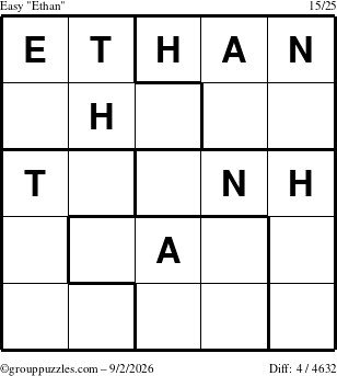 The grouppuzzles.com Easy Ethan puzzle for Wednesday September 2, 2026