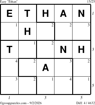 The grouppuzzles.com Easy Ethan puzzle for Wednesday September 2, 2026 with all 4 steps marked