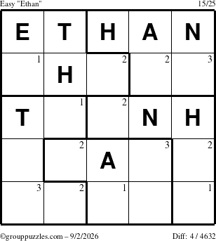 The grouppuzzles.com Easy Ethan puzzle for Wednesday September 2, 2026 with the first 3 steps marked