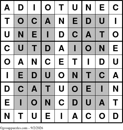 The grouppuzzles.com Answer grid for the HyperEducation-i23 puzzle for Wednesday September 2, 2026