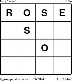 The grouppuzzles.com Easy Rose puzzle for Saturday October 26, 2024