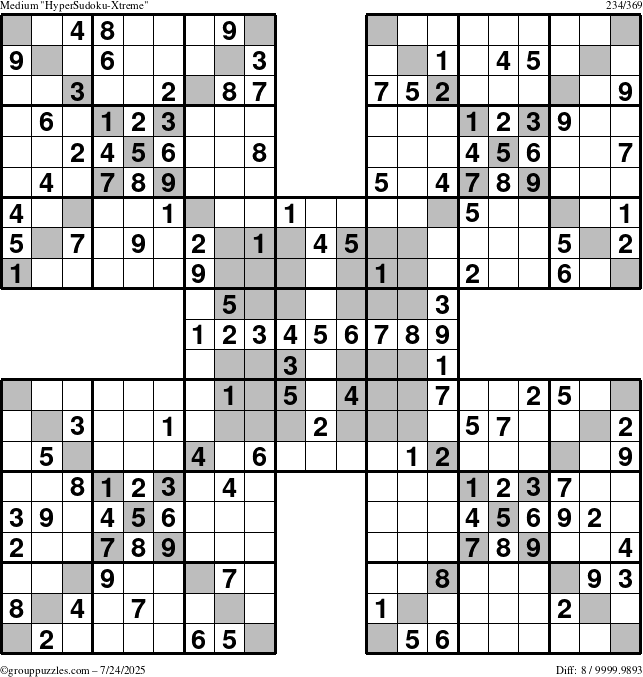 The grouppuzzles.com Medium cover-HyperXtreme puzzle for Thursday July 24, 2025