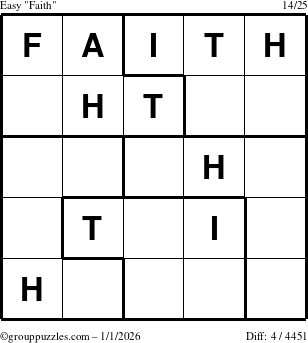 The grouppuzzles.com Easy Faith puzzle for Thursday January 1, 2026