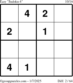 The grouppuzzles.com Easy Sudoku-4 puzzle for Tuesday January 7, 2025