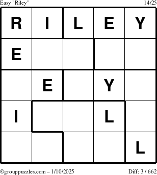 The grouppuzzles.com Easy Riley puzzle for Friday January 10, 2025