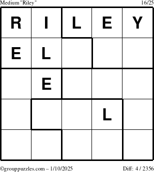 The grouppuzzles.com Medium Riley puzzle for Friday January 10, 2025