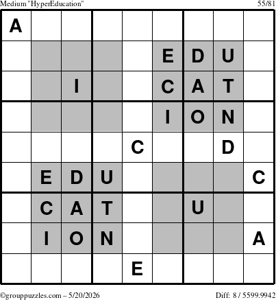 The grouppuzzles.com Medium HyperEducation-i23 puzzle for Wednesday May 20, 2026