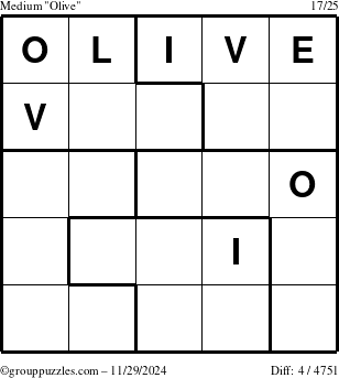 The grouppuzzles.com Medium Olive puzzle for Friday November 29, 2024