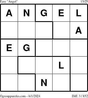 The grouppuzzles.com Easy Angel puzzle for Saturday June 1, 2024