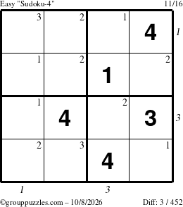 The grouppuzzles.com Easy Sudoku-4 puzzle for Thursday October 8, 2026 with all 3 steps marked