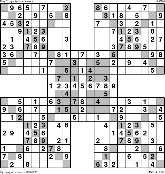 The grouppuzzles.com Easy cover-HyperXtreme puzzle for Thursday October 8, 2026